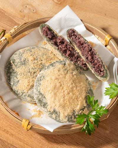 サリジェ手作り低糖あんこ豆粉あんみつよもぎ餅 240g 自然解凍 硬くならない餅