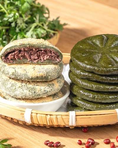 【当日生産】無砂糖よもぎ餅【玄米よもぎ個餅1kg】朝食代用餅 個別包装 個餅