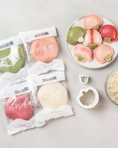 カーネーション柔らか餅DIYキット（生地+小豆あんこ+スタンプ）風餅 父母の日 家族月間手作り体験