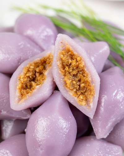 【控えめな甘さ！】もちもちで紫色サツマイモ송편 500g