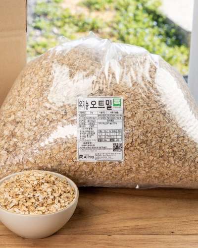 【大容量】オーガニックオートミール5kg、サリジェ国産ロールドオート圧搾オーツ ポリッジ オートミール シェイク