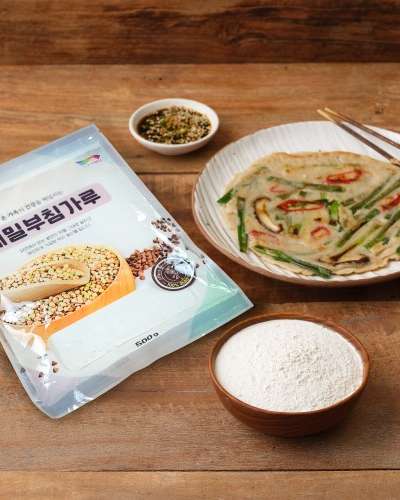 国産そば粉で作った【そば粉お好み焼き粉 500g】無農薬 国内産小麦 お好み焼き