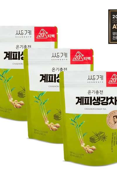 Pouch Warmth Charge Cinnamon Ginger Tea 20 Tea Bags X 3