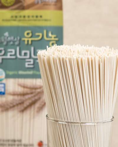 Organic Domestic Korean Wheat Noodles [Sari Jae Village Korean Wheat Noodles 400g Dried Thin Noodles] - Chogye Bibim Jangchi Anchovy Summer Noodle Recipes