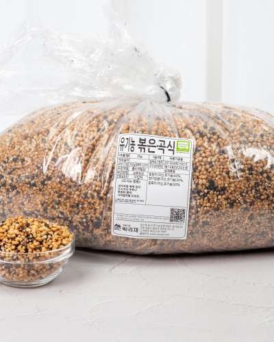 [Large Size] Organic Roasted Grains 2kg, Whole Grain Cereal Brown Rice Flakes