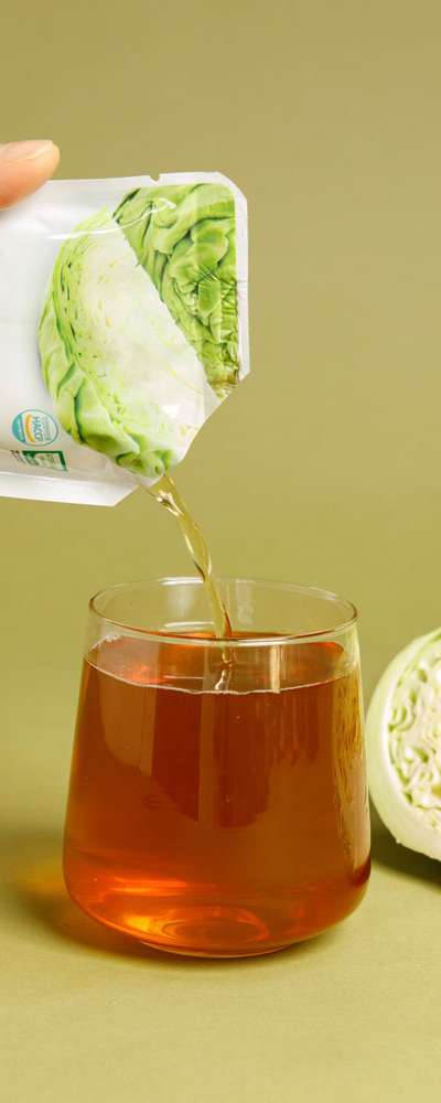 Direct from Farm Pure 100% [Organic Cabbage Juice 120ml 30 Pouches] Cabbage Juice Good for Stomach