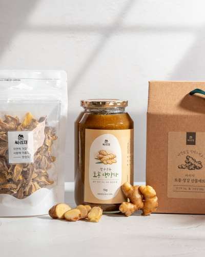 Ssarijah Native Ginger Gift Set (4 Types) - Ginger Syrup, Dried Ginger, Ginger Powder