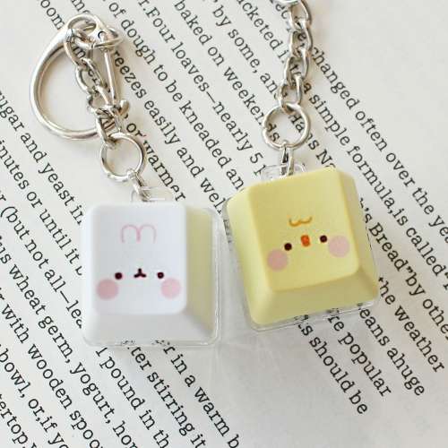 Molang and Piupiu Face LED Key Cap Keyring