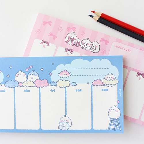 Molang Hand-Drawn Weekly Memo Pad
