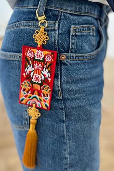 J Art Buyer Gift Korean Traditional Wedding Robe Embroidered Norigae Keyring