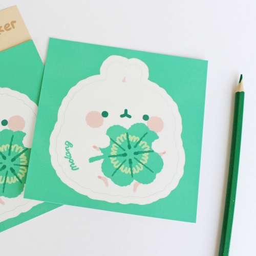 Molang Waterproof Big Sticker: Clover