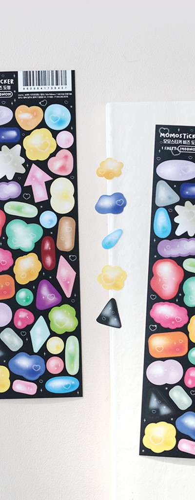 Momo Sticker Diary Deco Beaded Shape Seal Sticker