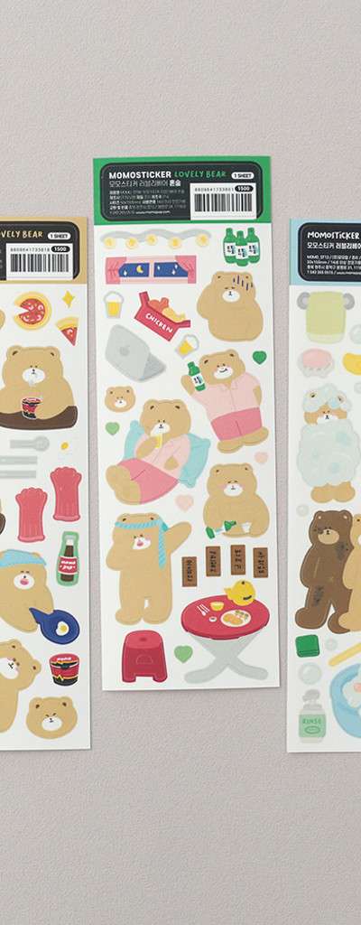 Momo Sticker Diary Decoration Lovely Bear Daily Sticker