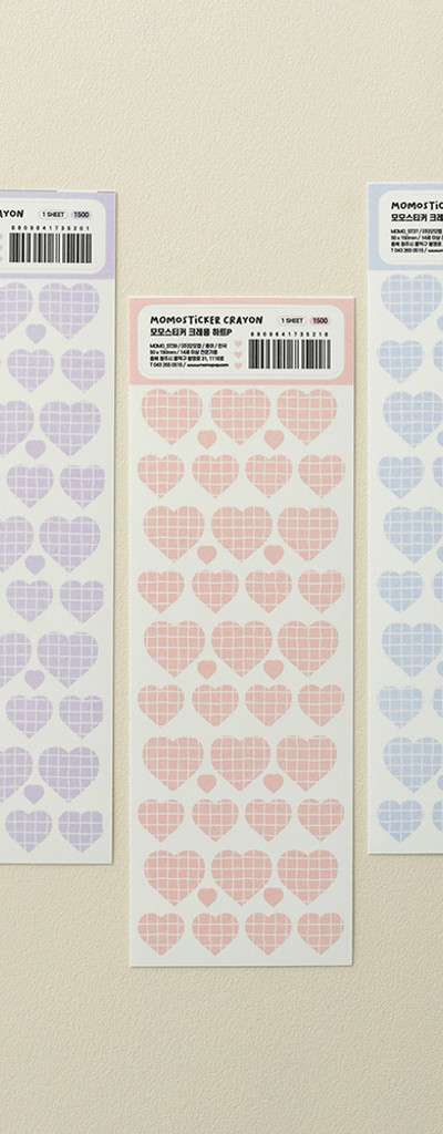MoMo Sticker Diary Decoration Deco Crayon Heart Sticker