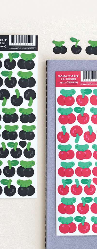 Momo Sticker Diary Decoration Big Cherry Sticker Deco Seal Sticker