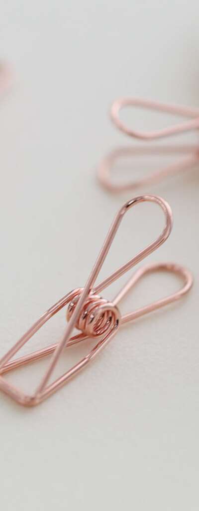 Momo Pop Ribbon Clip Binder Clamp Rose Gold Small