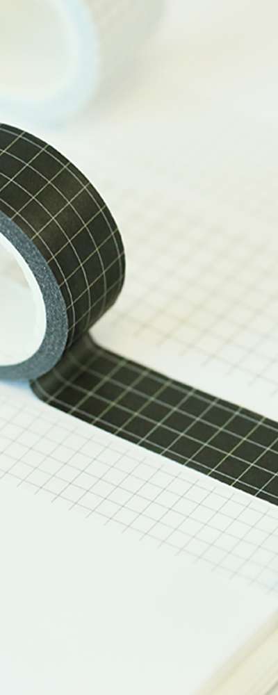 Momomate Check Black Masking Tape