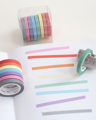 MomoMate Slim Solid Color Masking Tape Set