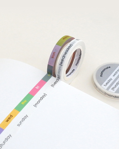 Momomate Slim Day of the Week Masking Tape