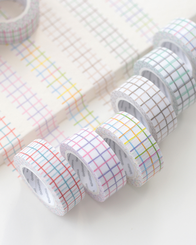Momomate Crayon Check Color Mix Masking Tape