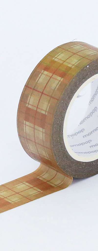 Momomate Vintage Check Brown Masking Tape