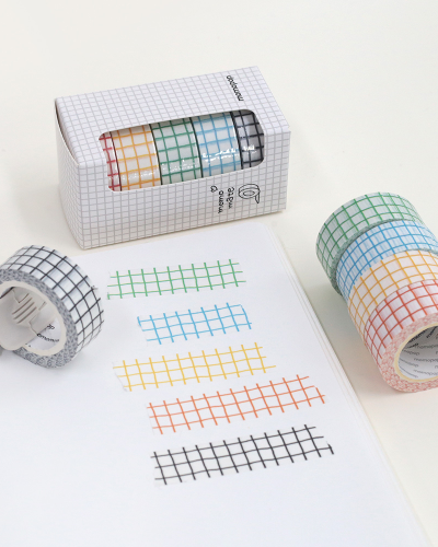 Momomate Crayon Check Masking Tape Set