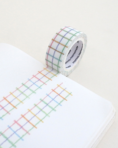 Momomate Rough Colored Pencil Check Masking Tape