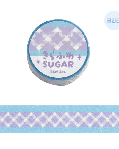 BGM Sugar Check Masking Tape Lavender BM-KD003