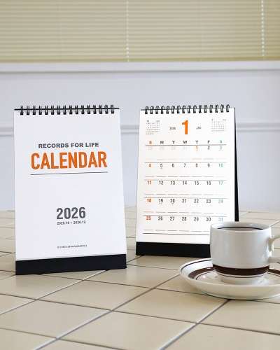 O-CHECK 2026 15-Month Desk Calendar Retro