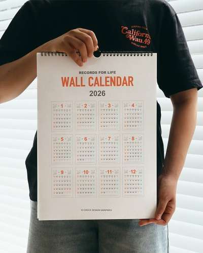 O-CHECK 2026 15-Month Wall Calendar Retro