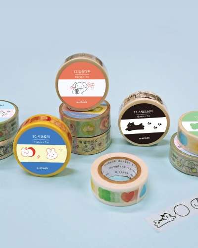 O-CHECK Cozy Drawing Masking Tape 6-Piece Set - Diary Deco & Polaroid Deco
