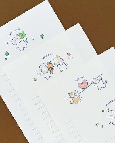 O-CHECK Warm Heart Illustration Letterhead Set