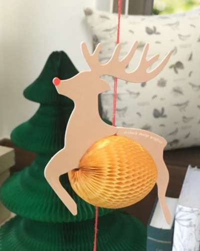 O-CHECK Christmas Mobile Honeycomb 3D Card