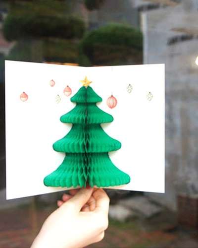 O-CHECK Christmas Honeycomb Popup 3D Card