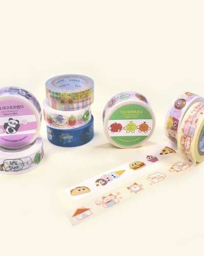 O-CHECK Masking Tape 7-Piece Set Drawing Illustration Diary Decoration Mate Gift Wrapping Sticker