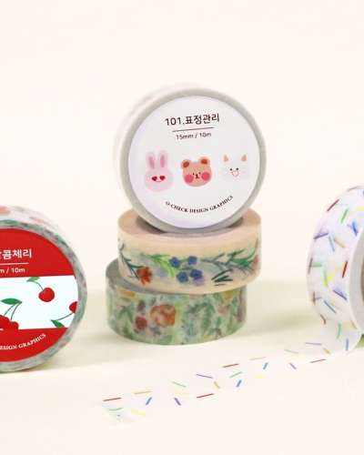O-CHECK Masking Tape 5 Types Diary Decoration Gift Wrapping Sticker