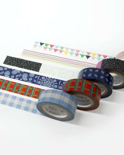 O-CHECK Masking Tape 6-Pattern Set - Diary Decoration, Gift Wrapping Sticker