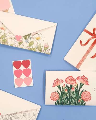 O-CHECK Message Envelope Set - Carnation Money Envelope Congratulations Gift Parents' Day
