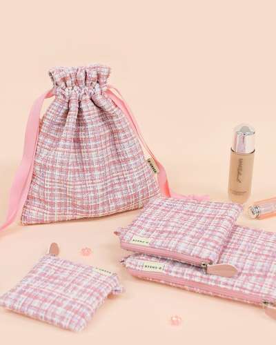 O-CHECK Candy Pop Tweed Pouch (STRING)