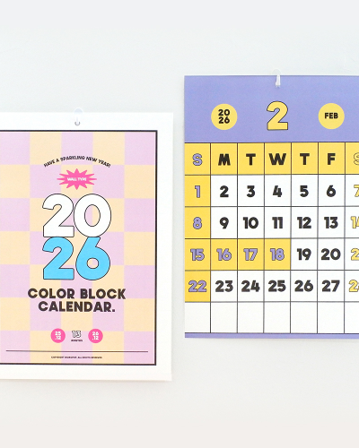 2026 MoMo Pop Color Block Wall Calendar 2026 Monthly Calendar A3