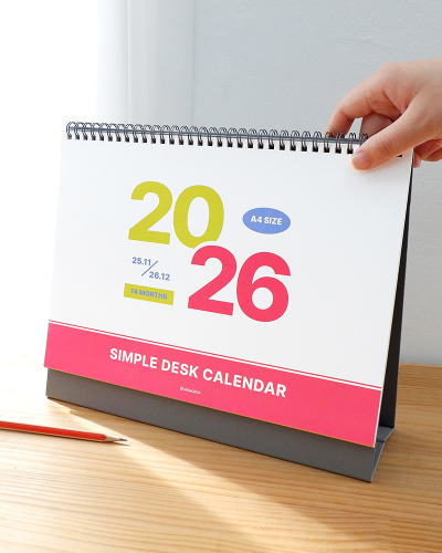2026 Momopop Simple Desk Calendar Wide 2026 Desktop Calendar A4