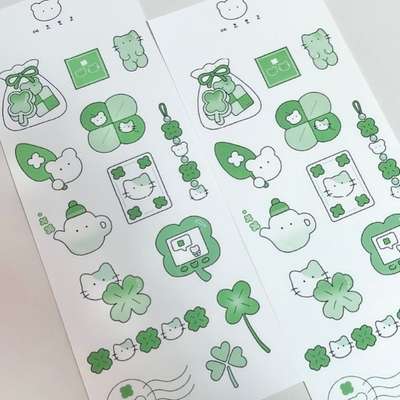 Deco Boko | Big Clover Monochrome Sticker ver.4