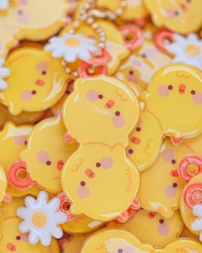 モーラン&ピウピウ ふわふわ アクリルキーリング
