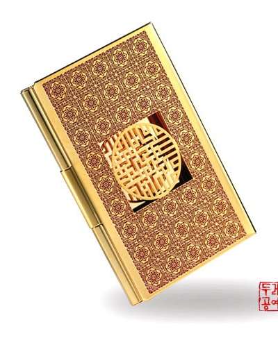 完子文透彫角型金属名刺入れ[赤]