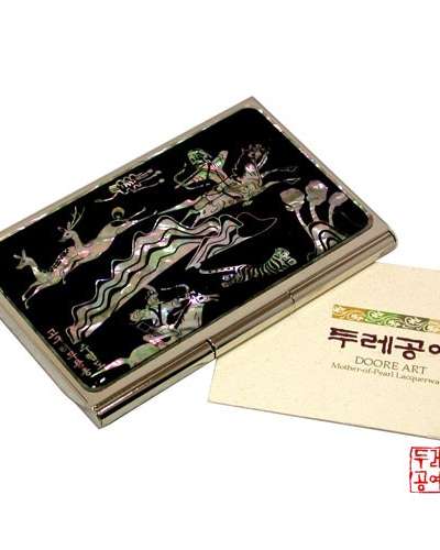 Mother-of-Pearl Business Card Holder [Hunting Scene]