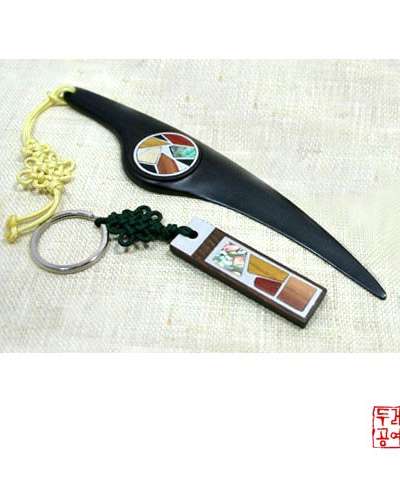 Pattern Paper Knife Keyring Set