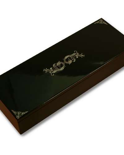 Black-Scaled Dragon Pencil Case (Glossy Silver)