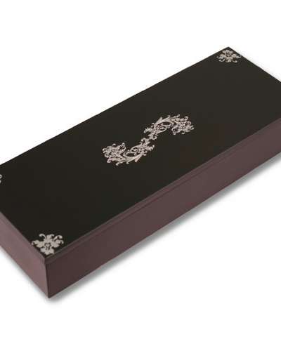 Black Bin Pen Case Wildflower (Matte Silver)