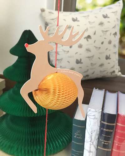 O-CHECK Christmas Card CHRISTMAS CARD RUDOLPH Reindeer