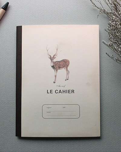 O-CHECK NOTE L Beige DEER Lined Notebook